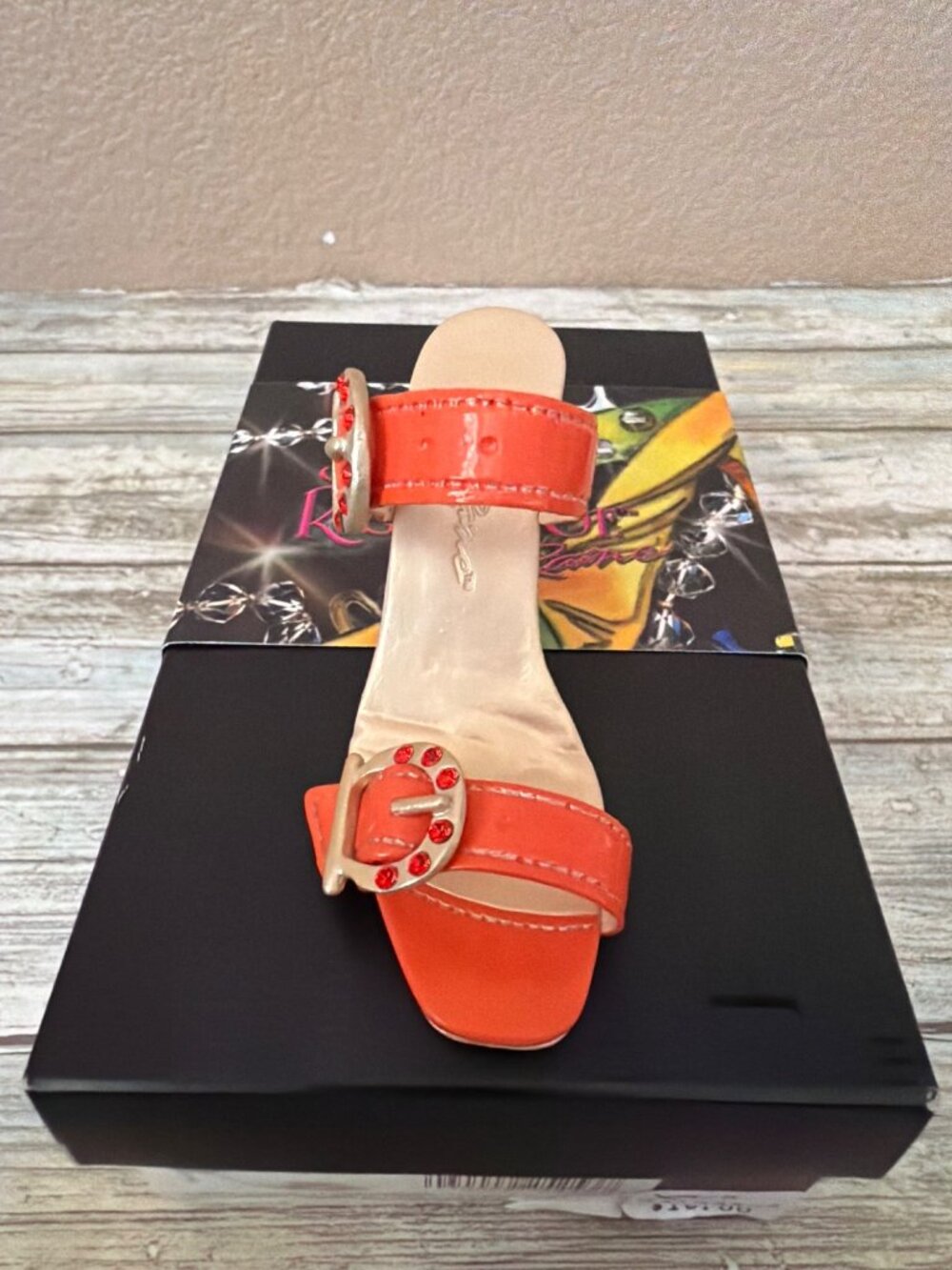 2005 Just the Right Shoe Raine Carlton Cards Lady Luck in Tangerine #25253 NEW - Picture 5 of 14